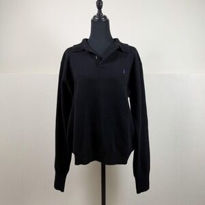 Vintage‎ 90's Lambs Wool Polo Ralph Lauren Black Sweater 🖤 Size L